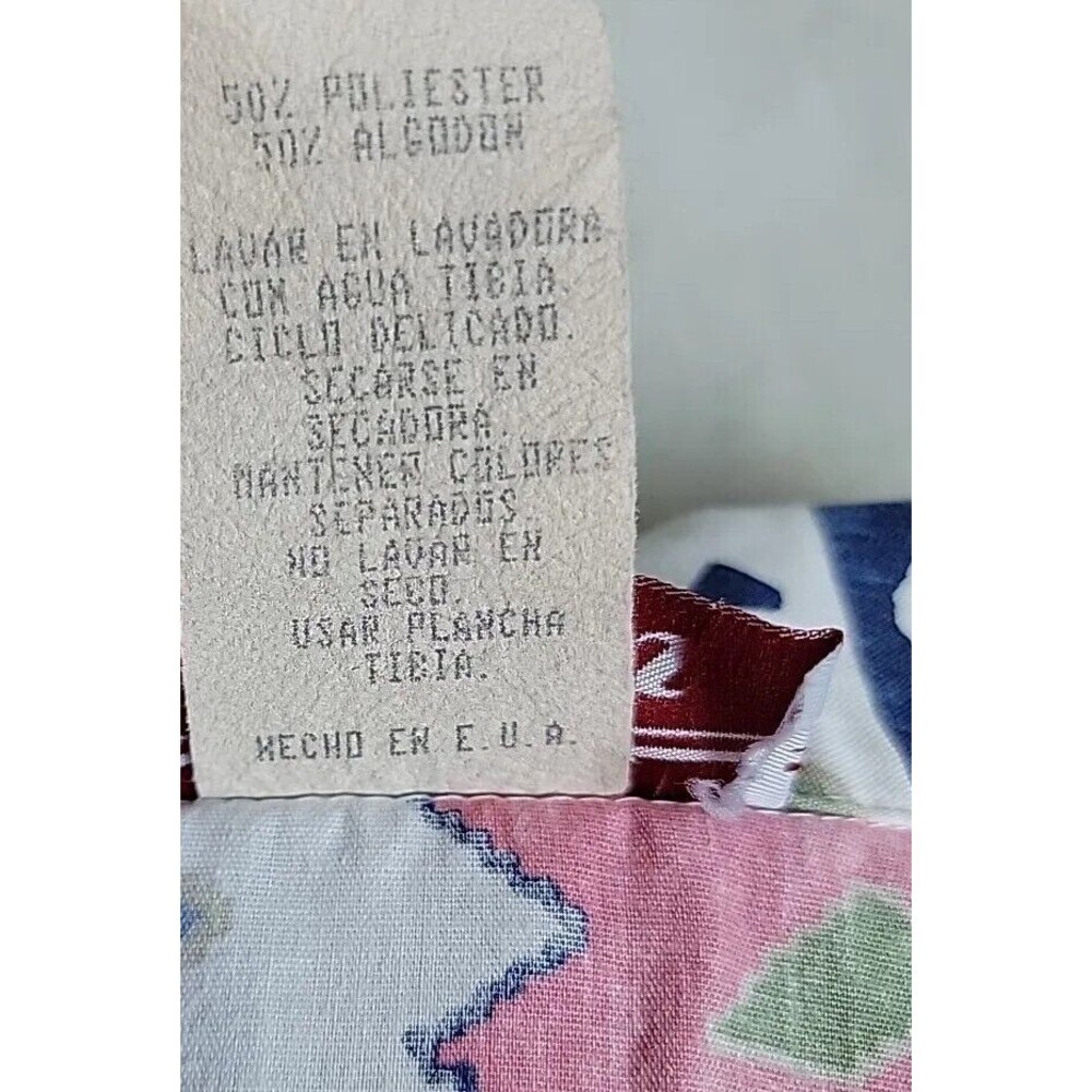 Cabrais Aztec Shirt‎ Womens 16 XL White Pink Blue Southwest Tribal Vintage 90s - Picture 3 of 12